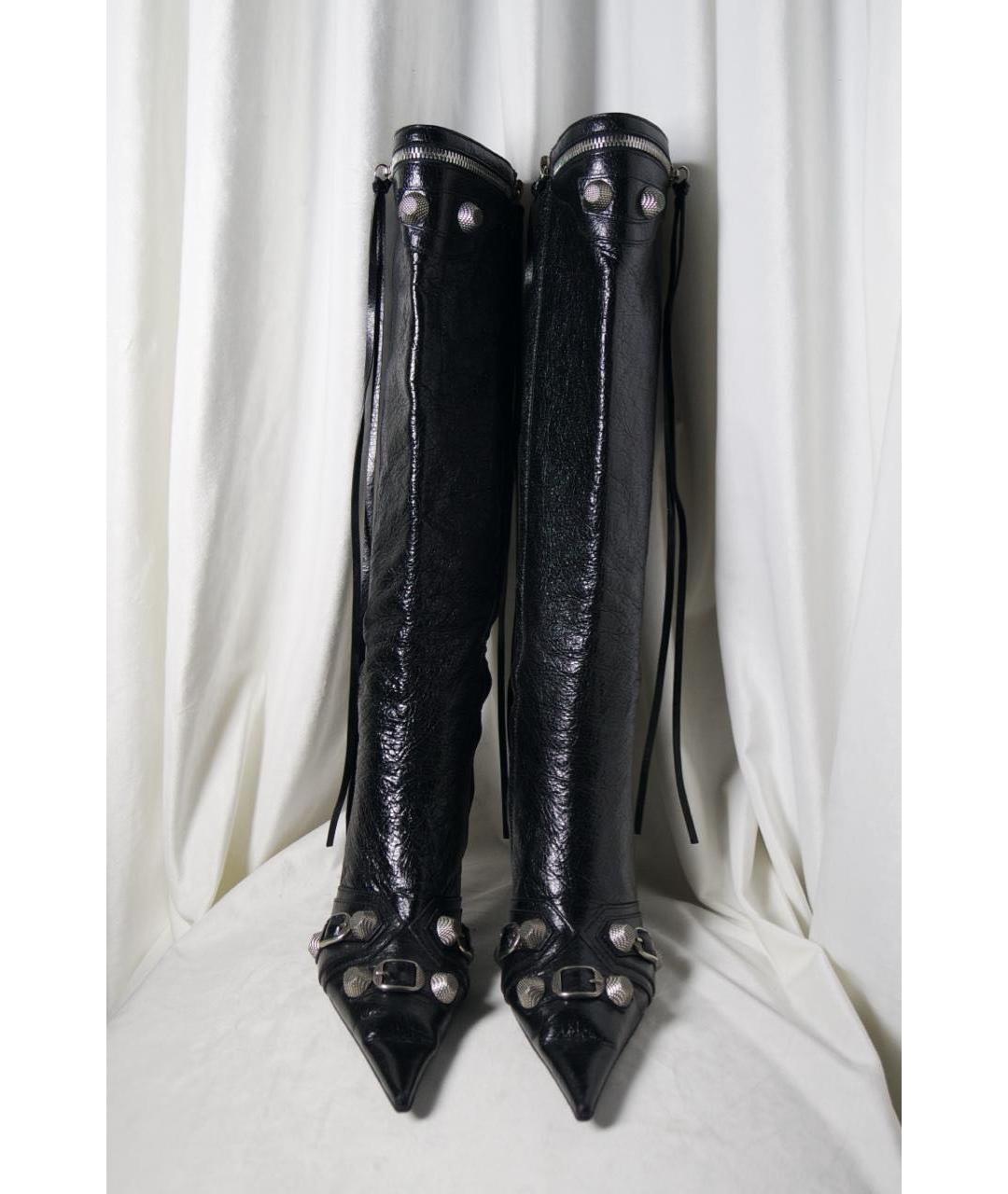 BALENCIAGA Черные кожаные сапоги, фото 3