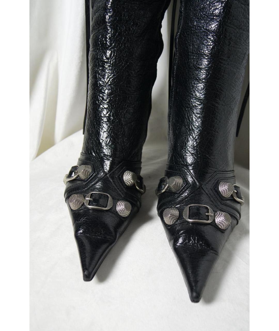 BALENCIAGA Черные кожаные сапоги, фото 4