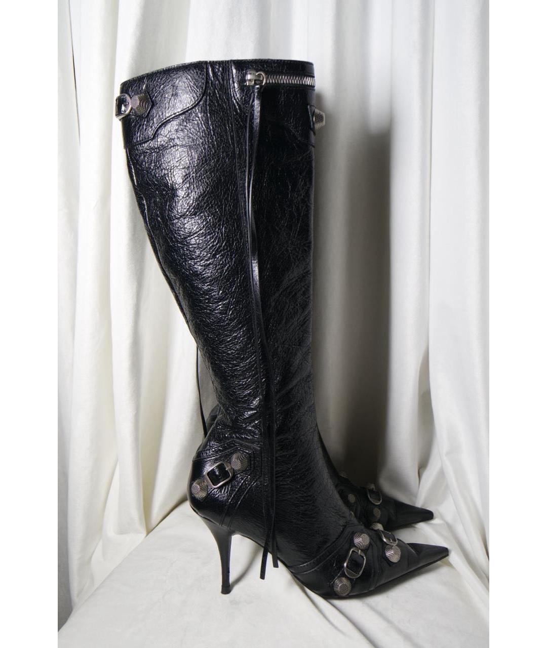 BALENCIAGA Черные кожаные сапоги, фото 9