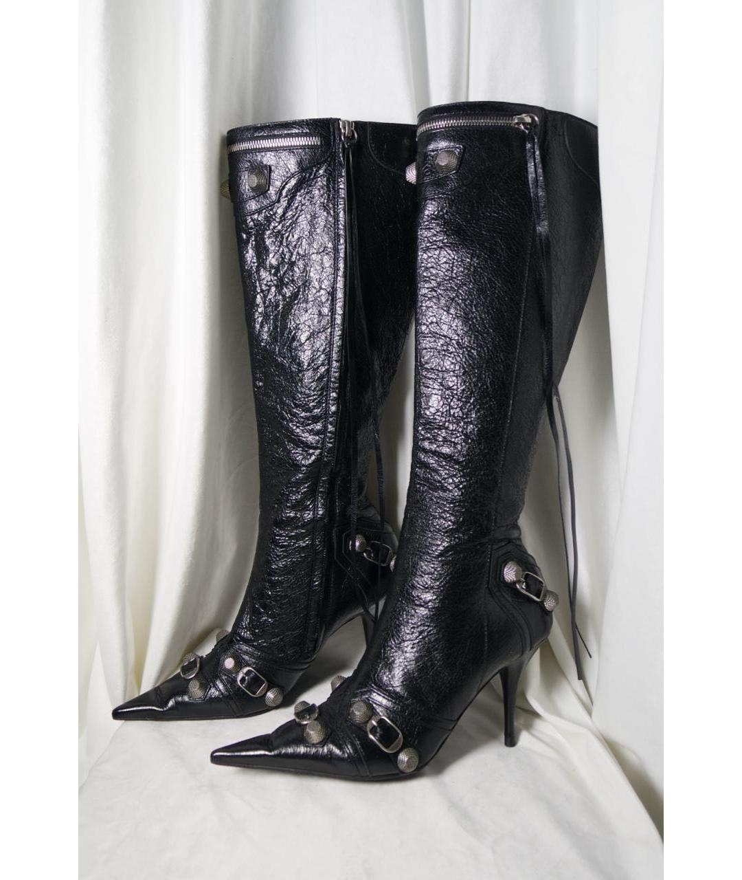 BALENCIAGA Черные кожаные сапоги, фото 8