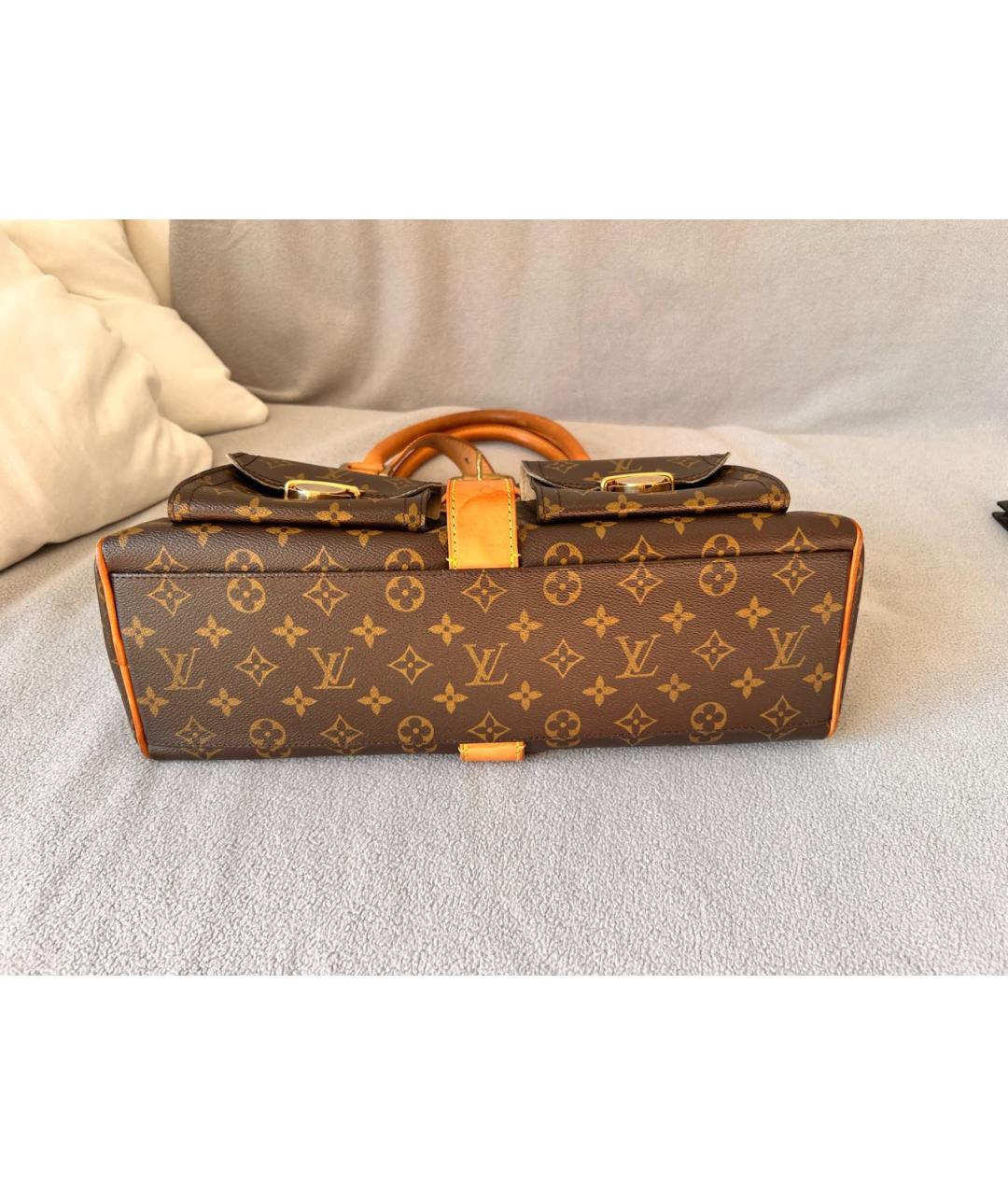 LOUIS VUITTON Коричневая сумка с короткими ручками из канвы, фото 8