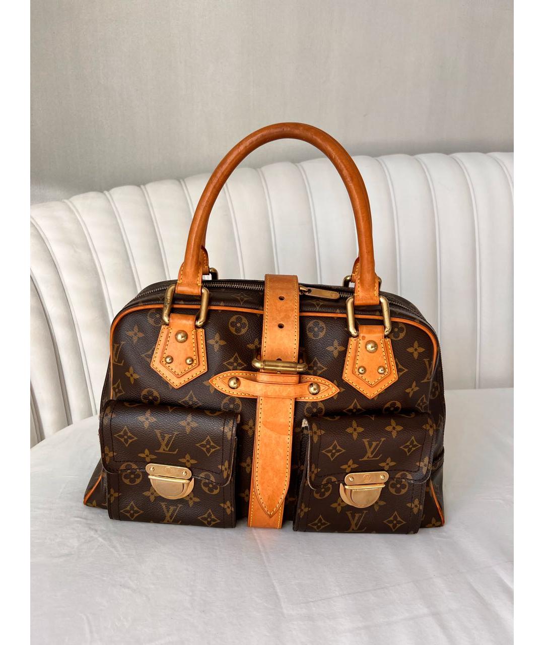 LOUIS VUITTON Коричневая сумка с короткими ручками из канвы, фото 9