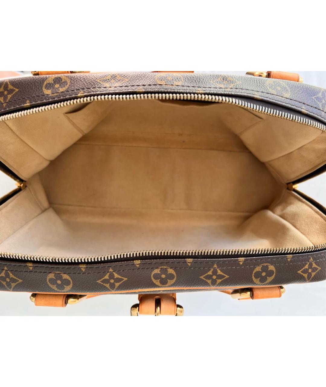 LOUIS VUITTON Коричневая сумка с короткими ручками из канвы, фото 4