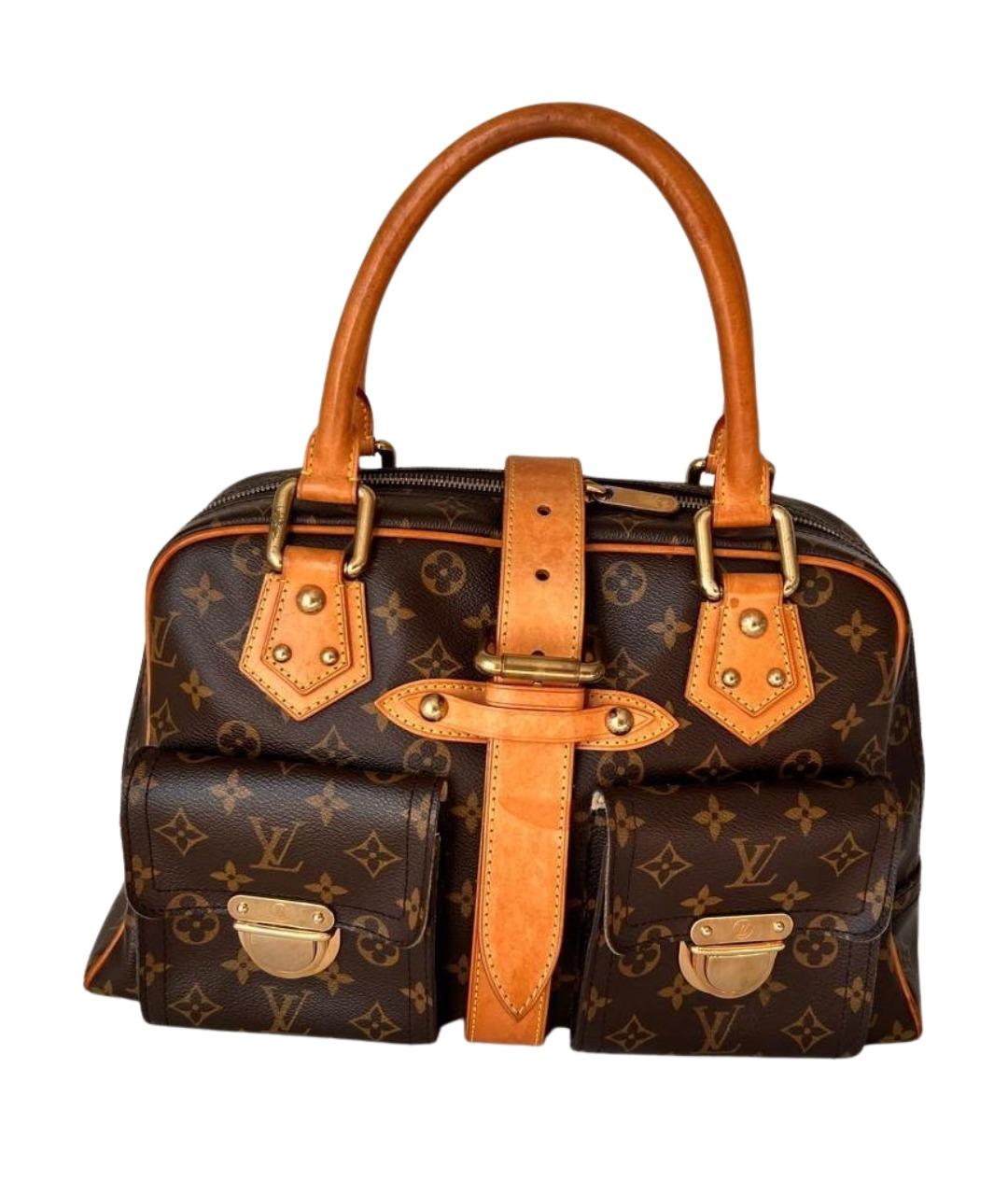 LOUIS VUITTON Коричневая сумка с короткими ручками из канвы, фото 1