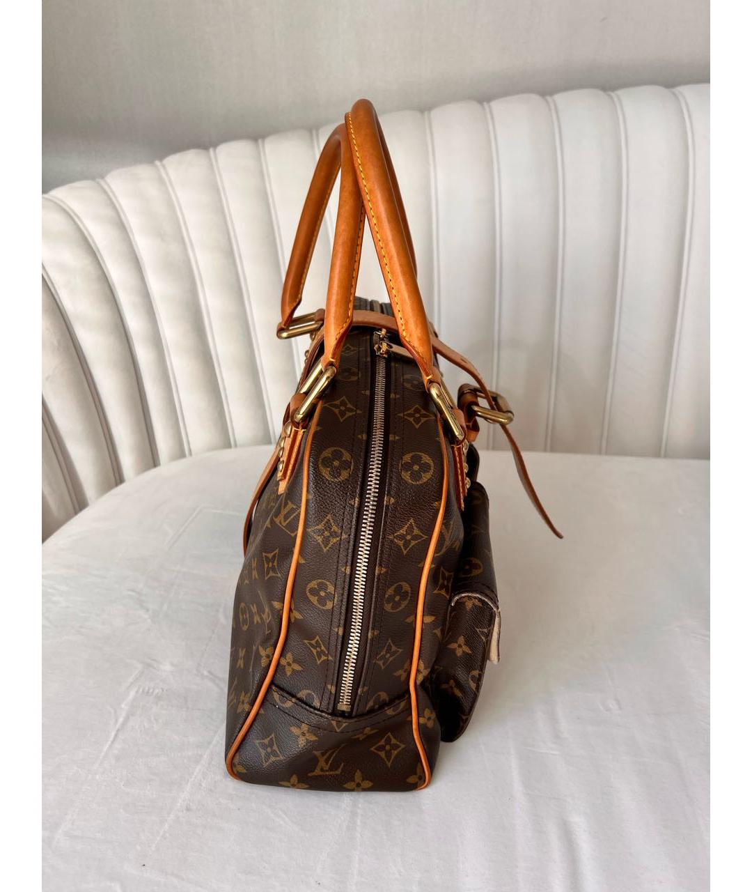 LOUIS VUITTON Коричневая сумка с короткими ручками из канвы, фото 3