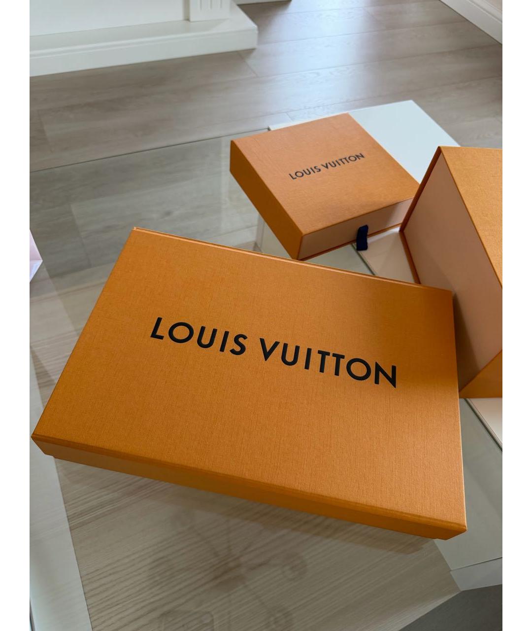 LOUIS VUITTON Бежевый шелковый платок, фото 4