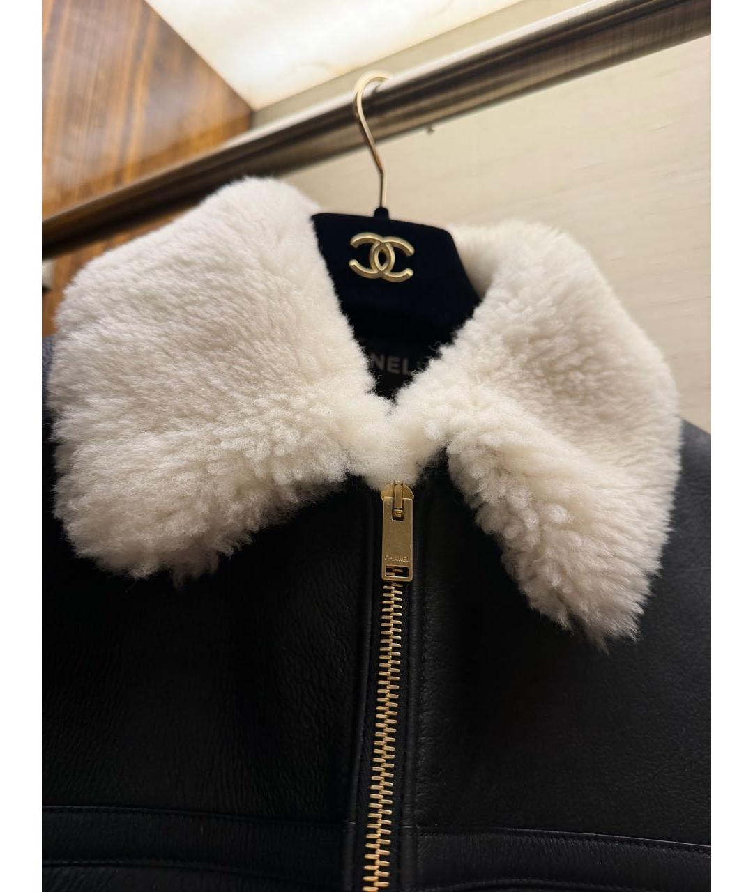 CHANEL Черная кожаная дубленка, фото 8