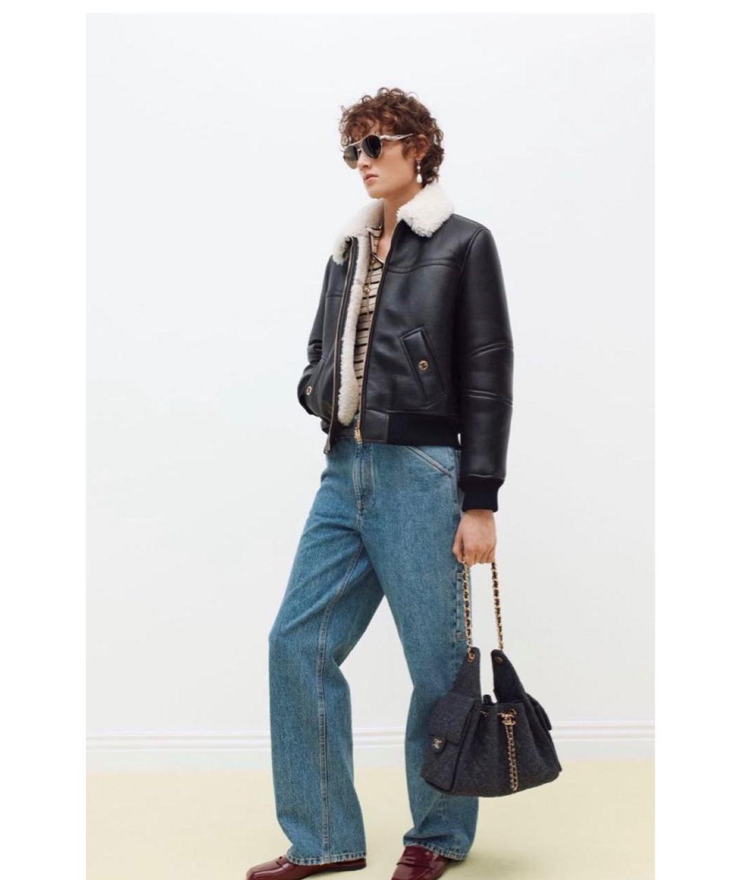 CHANEL Черная кожаная дубленка, фото 4