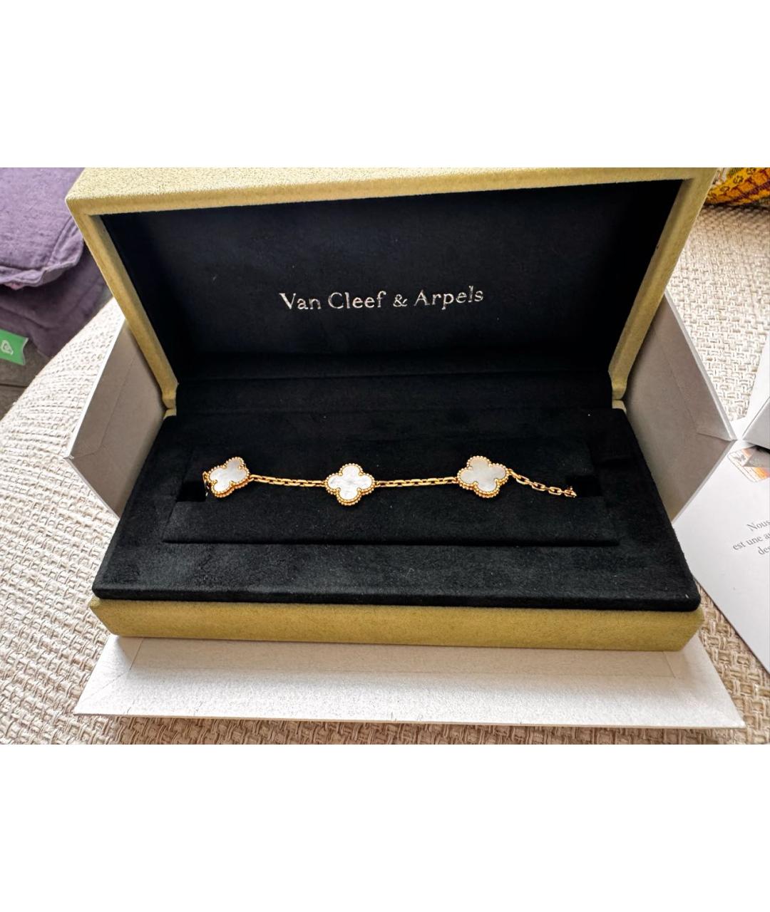VAN CLEEF & ARPELS Белый браслет из желтого золота, фото 2