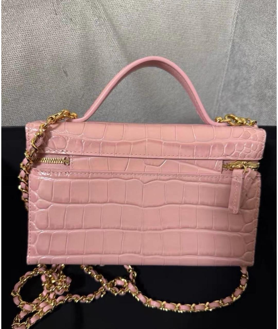 CHANEL Коралловая кожаная сумка через плечо, фото 2
