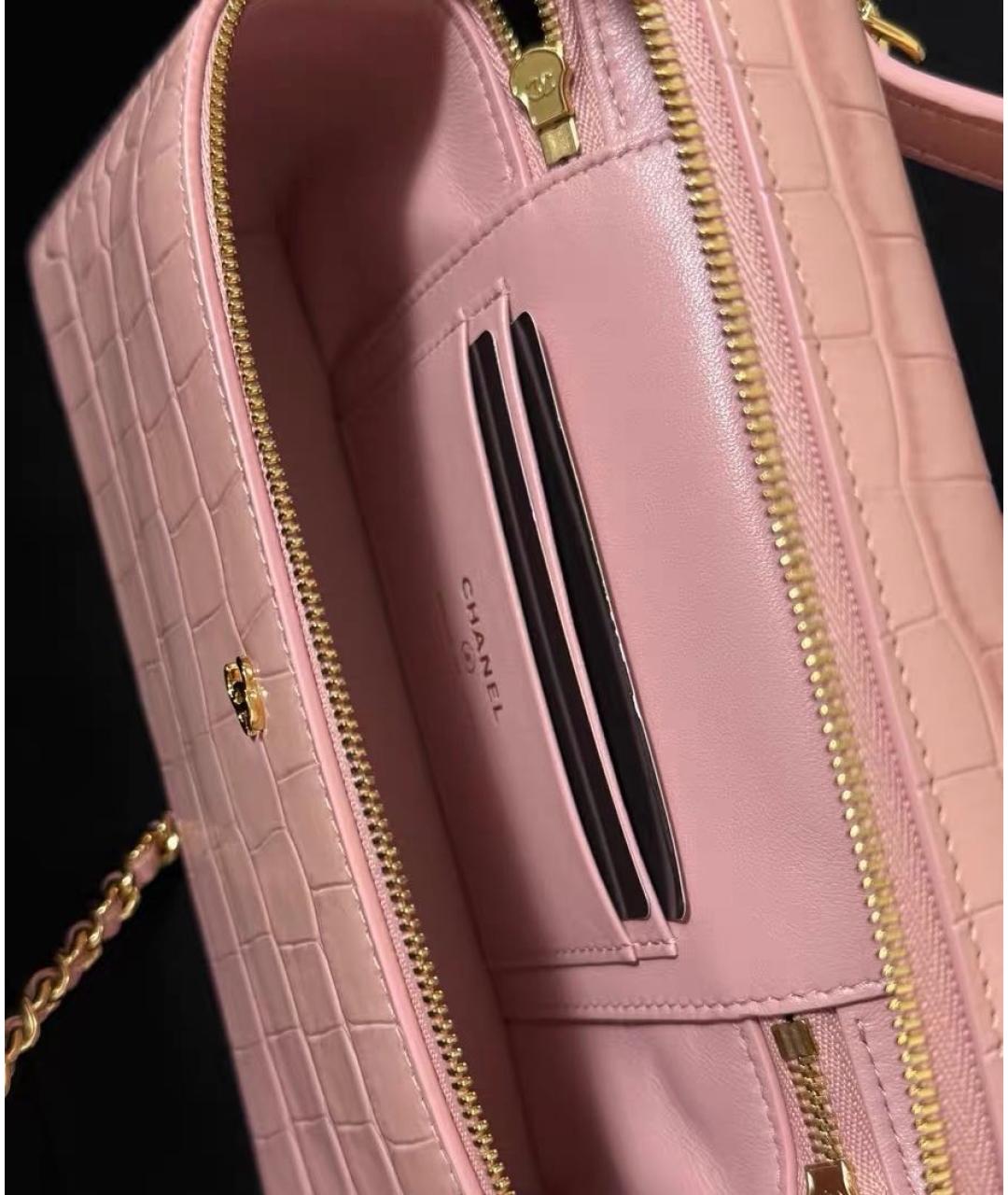CHANEL Коралловая кожаная сумка через плечо, фото 5