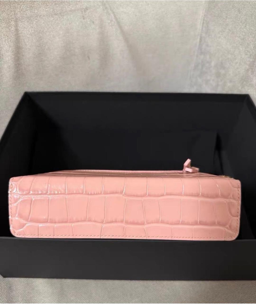 CHANEL Коралловая кожаная сумка через плечо, фото 3