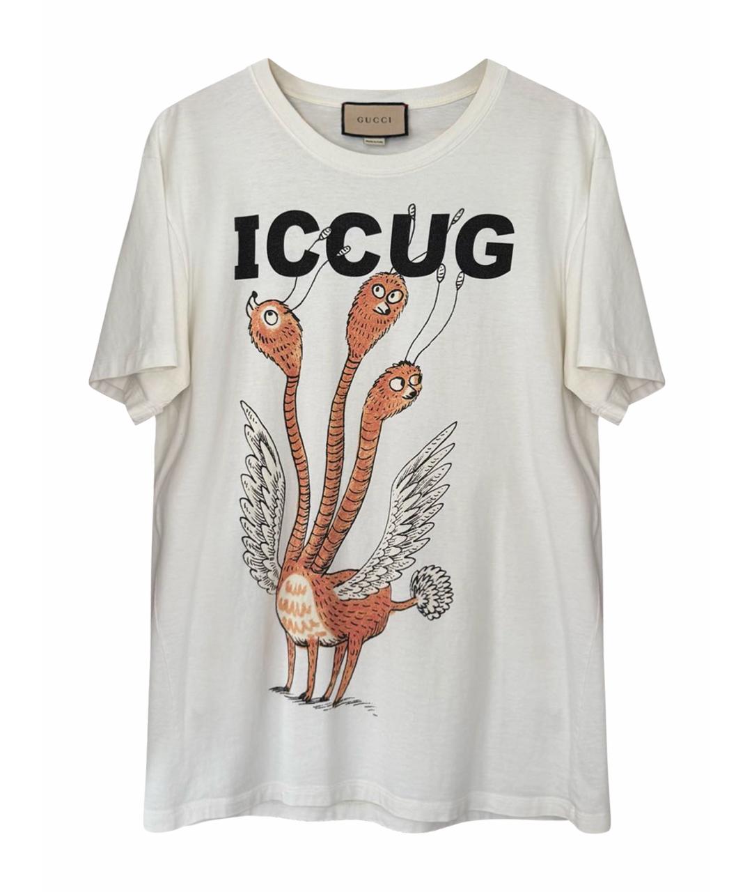 GUCCI Белая хлопковая футболка, фото 1