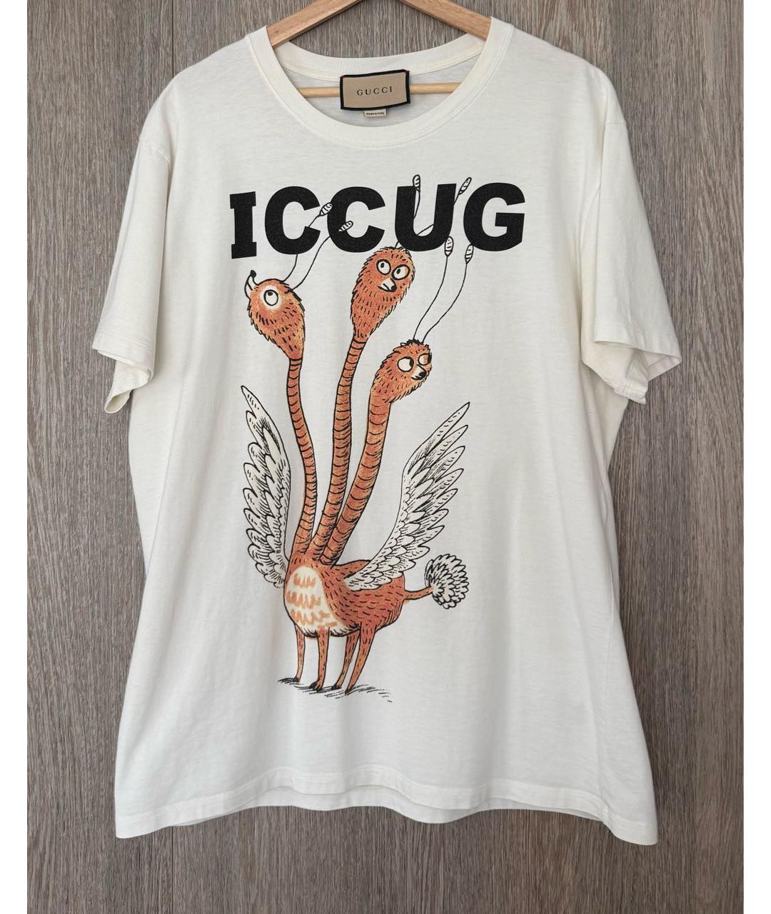 GUCCI Белая хлопковая футболка, фото 5