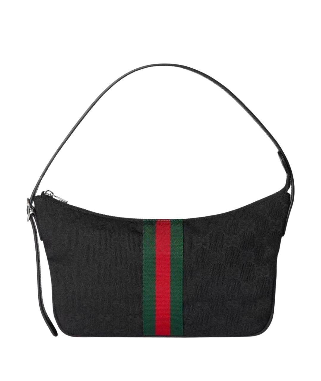 GUCCI Черная сумка через плечо из канвы, фото 1