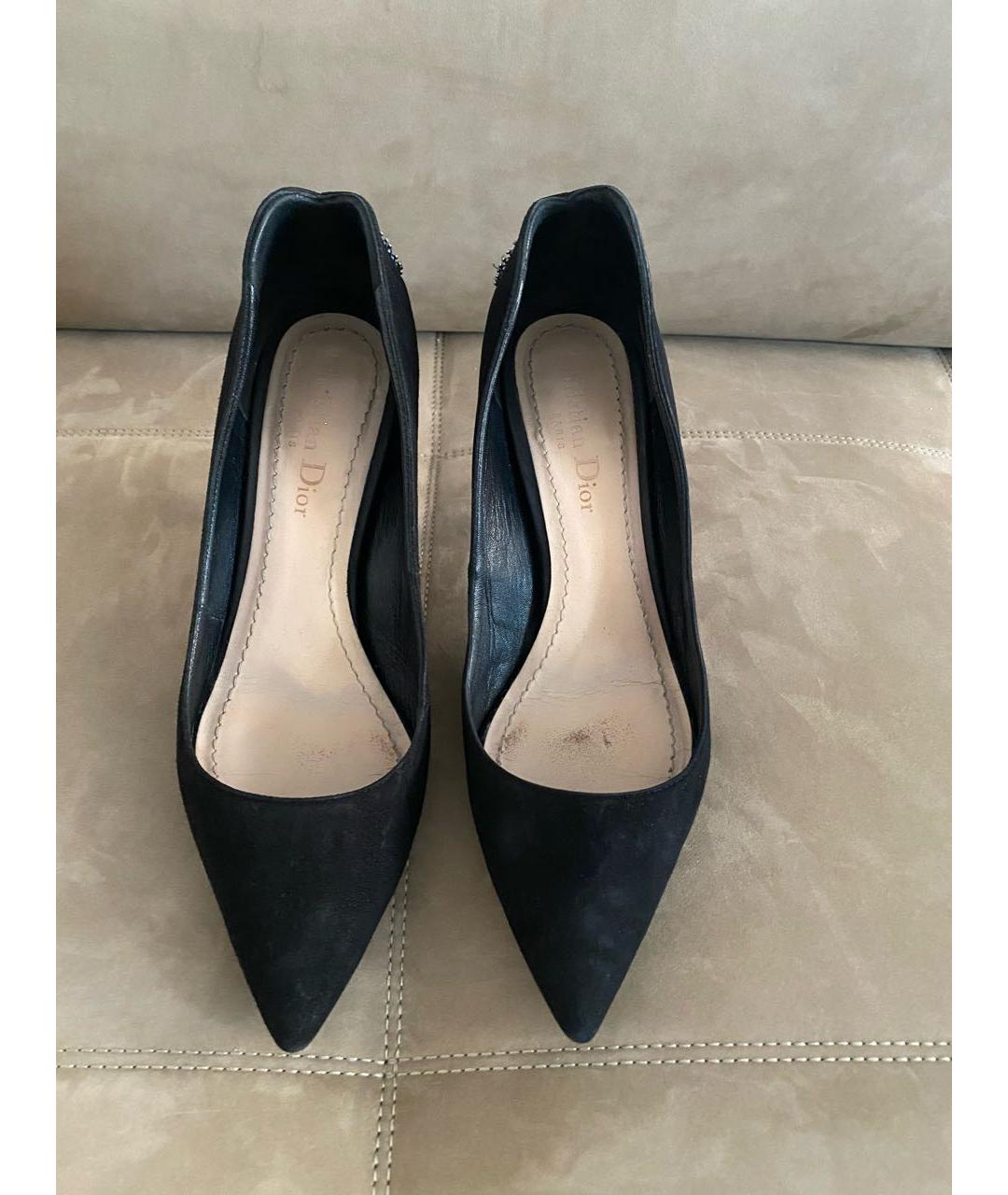 CHRISTIAN DIOR Черные замшевые туфли, фото 2