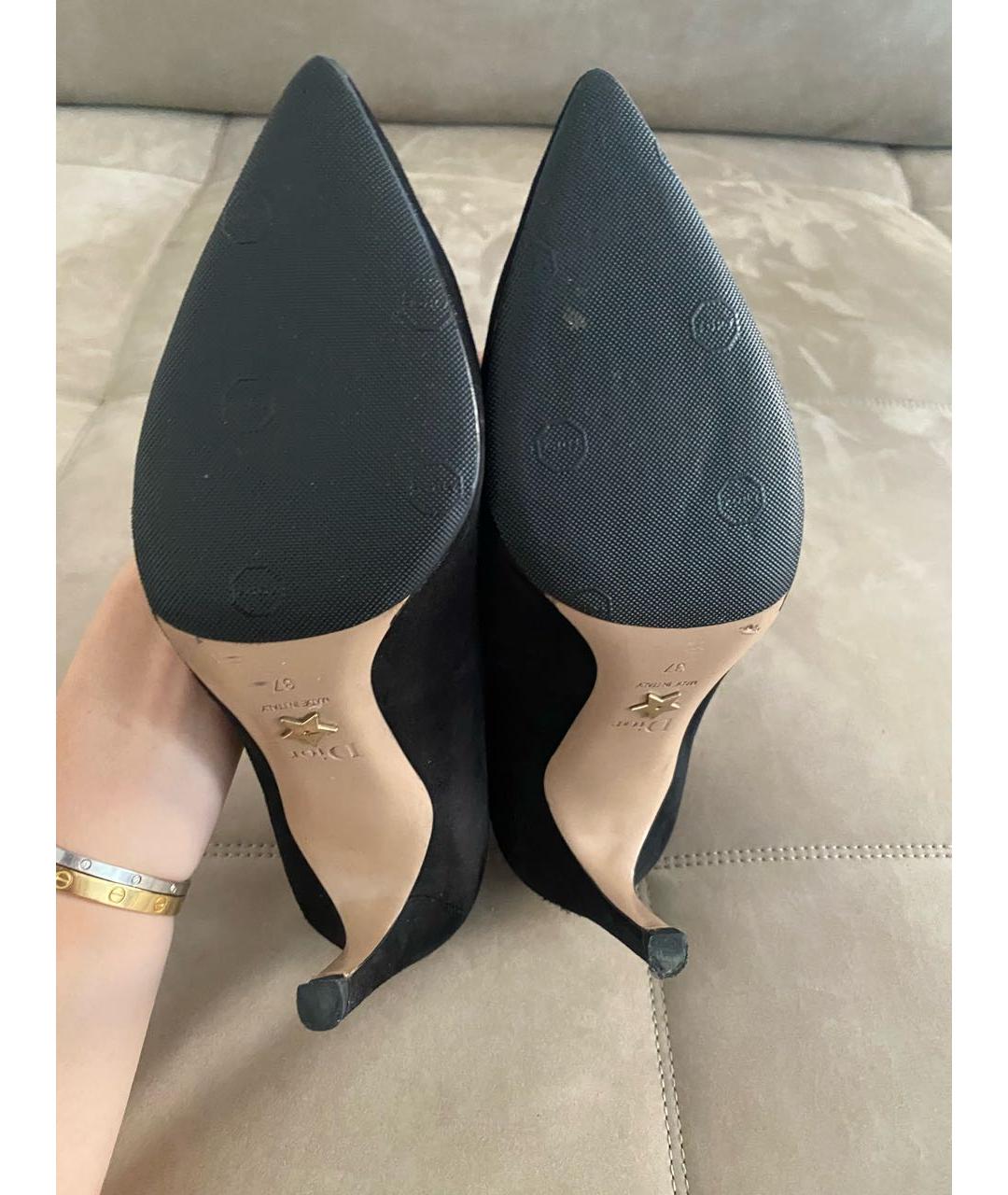 CHRISTIAN DIOR Черные замшевые туфли, фото 3