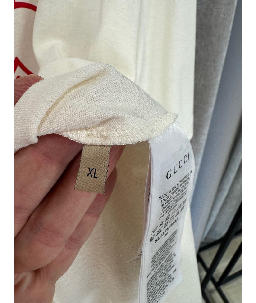 GUCCI Белая хлопковая майка, фото 4