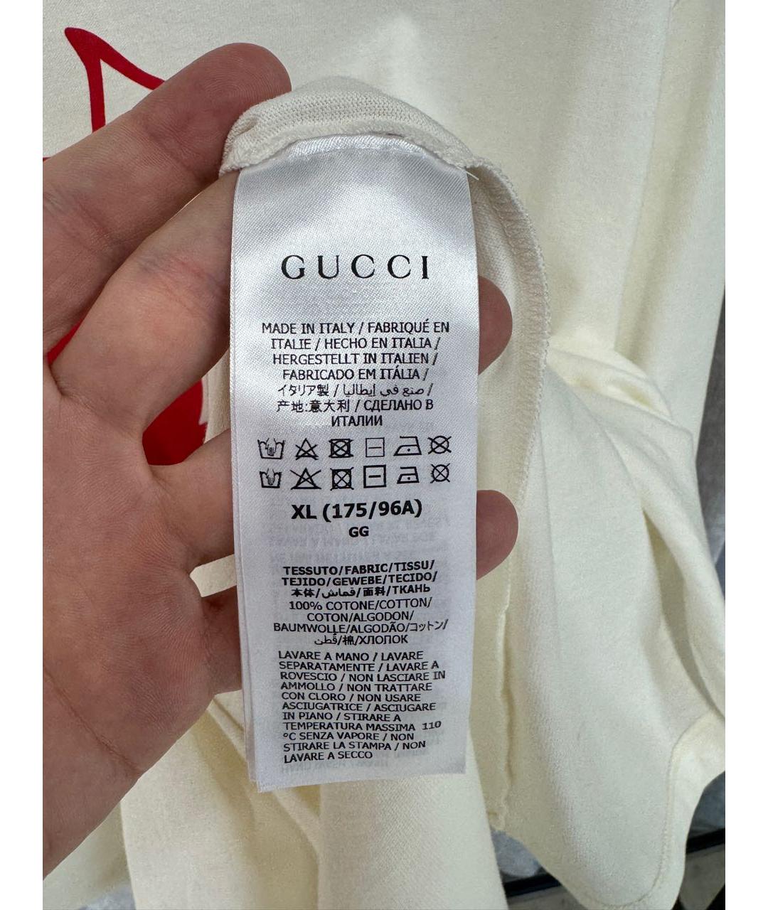 GUCCI Белая хлопковая майка, фото 3
