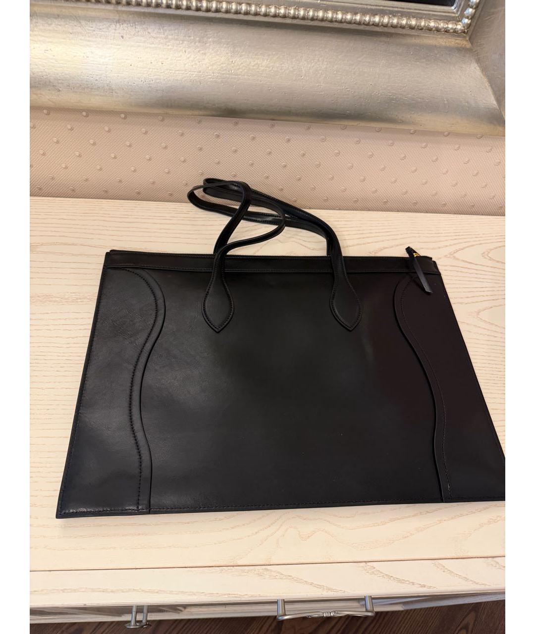 CELINE Черная кожаная сумка тоут, фото 3