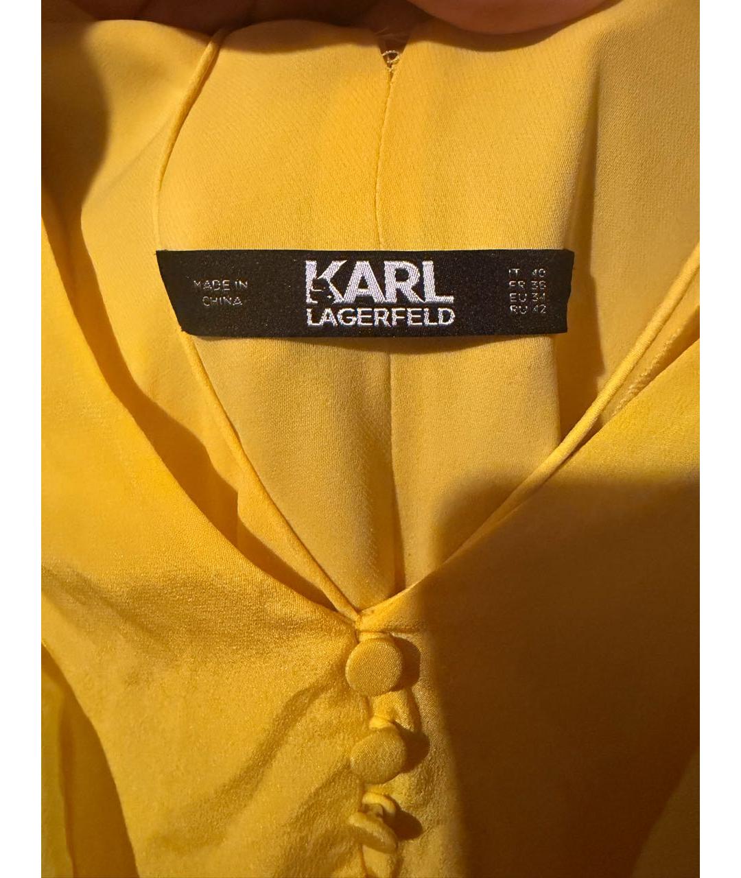 KARL LAGERFELD Желтое шелковое вечернее платье, фото 3