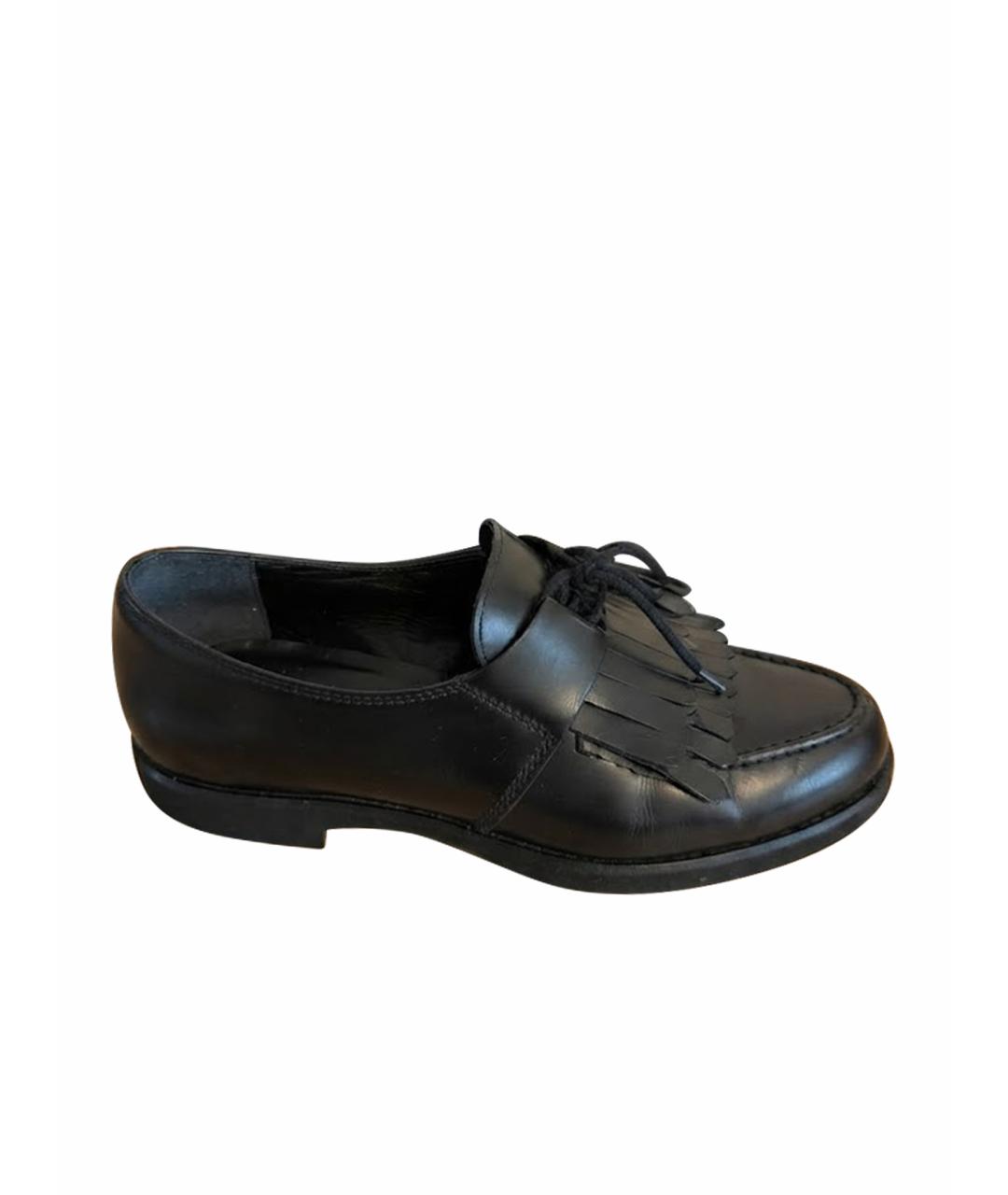 TOD'S Черные кожаные лоферы, фото 1