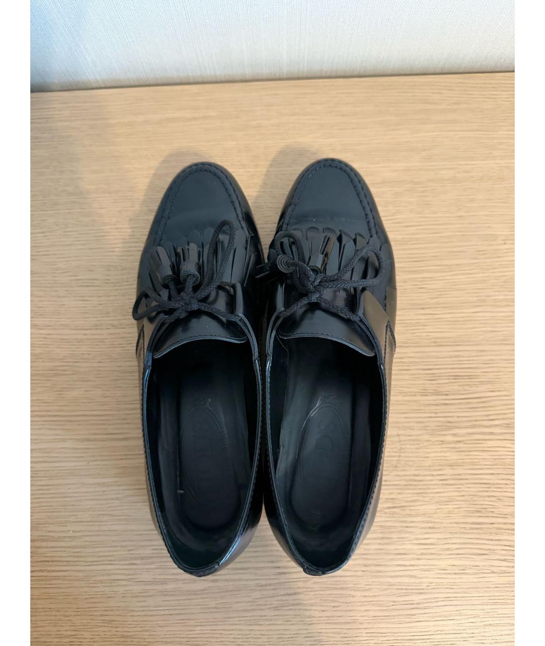 TOD'S Черные кожаные лоферы, фото 3