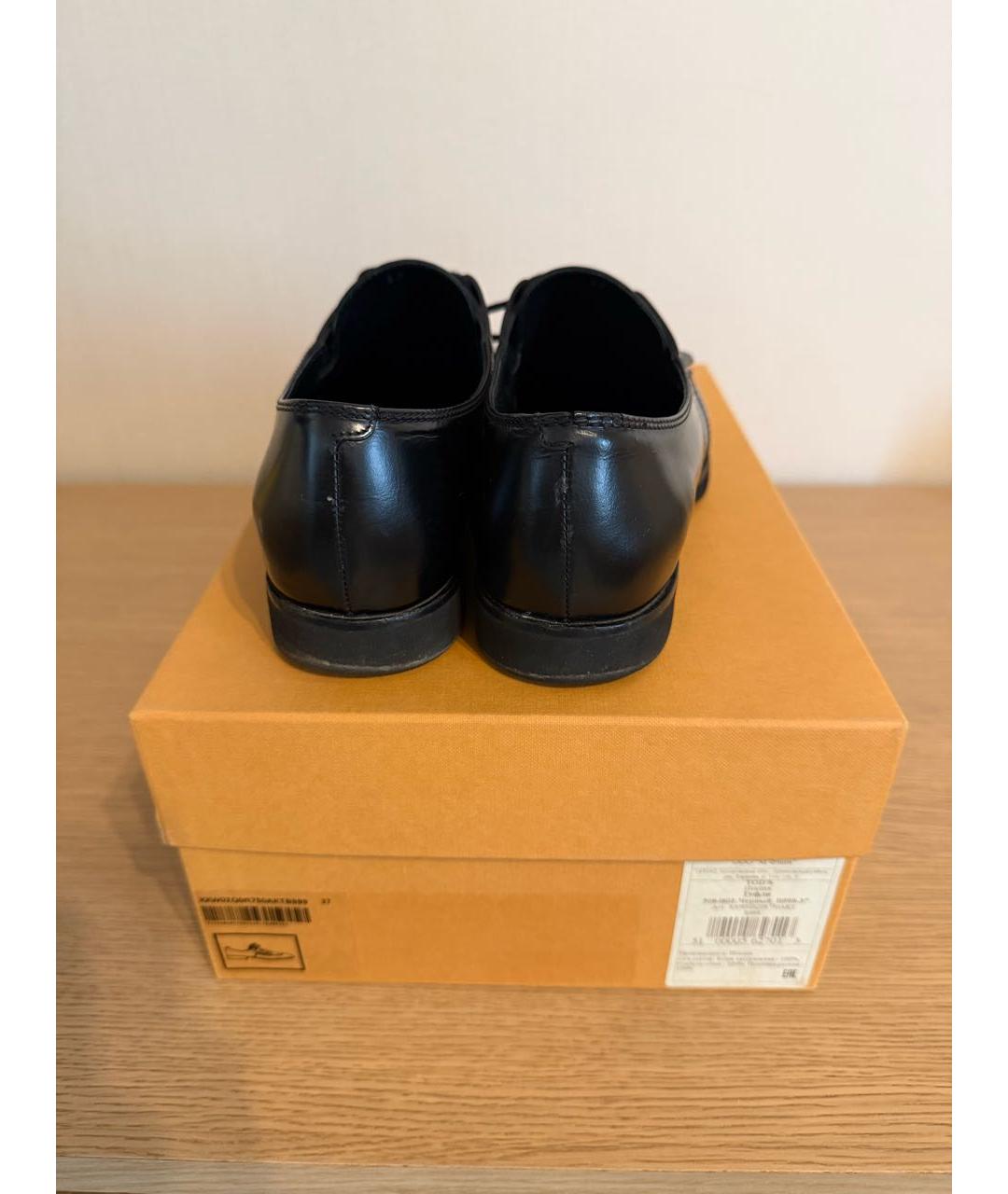 TOD'S Черные кожаные лоферы, фото 4