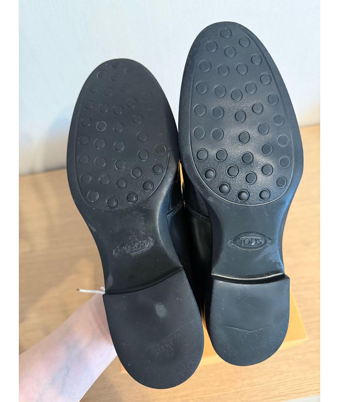 TOD'S Черные кожаные лоферы, фото 5