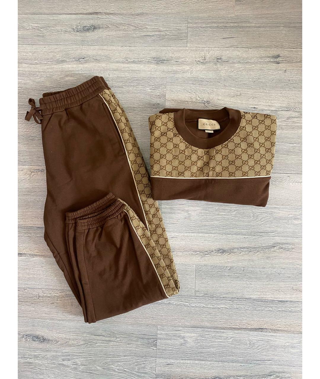 GUCCI Коричневый хлопковый спортивный костюм, фото 3