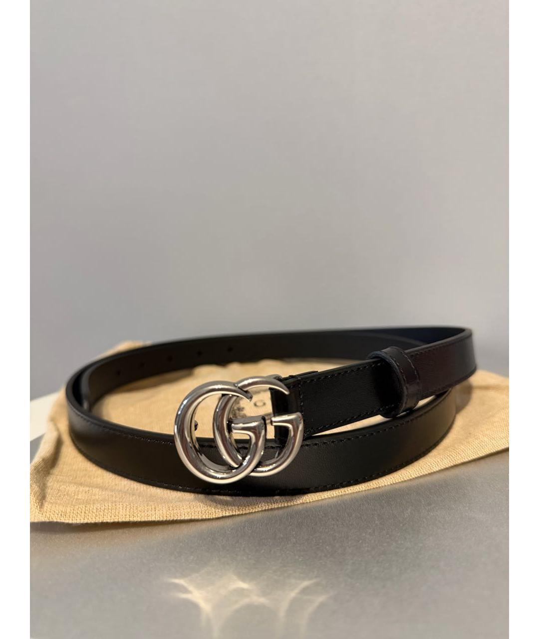 GUCCI Черный кожаный ремень, фото 3