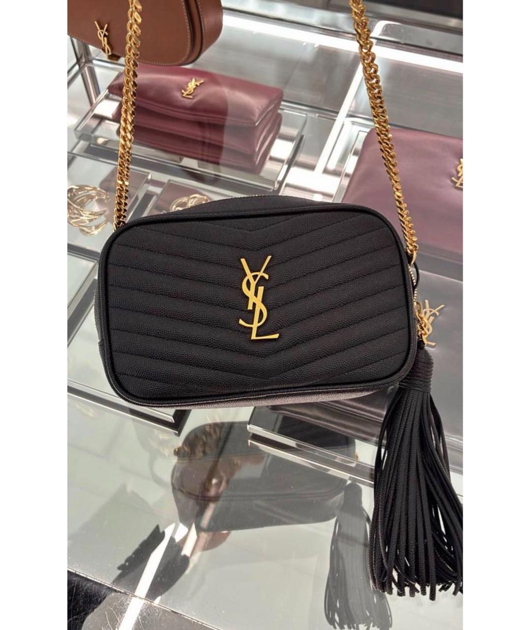 SAINT LAURENT Черная кожаная сумка через плечо, фото 4