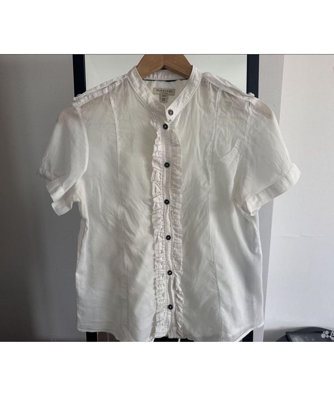 BURBERRY Белая хлопковая блузы, фото 9