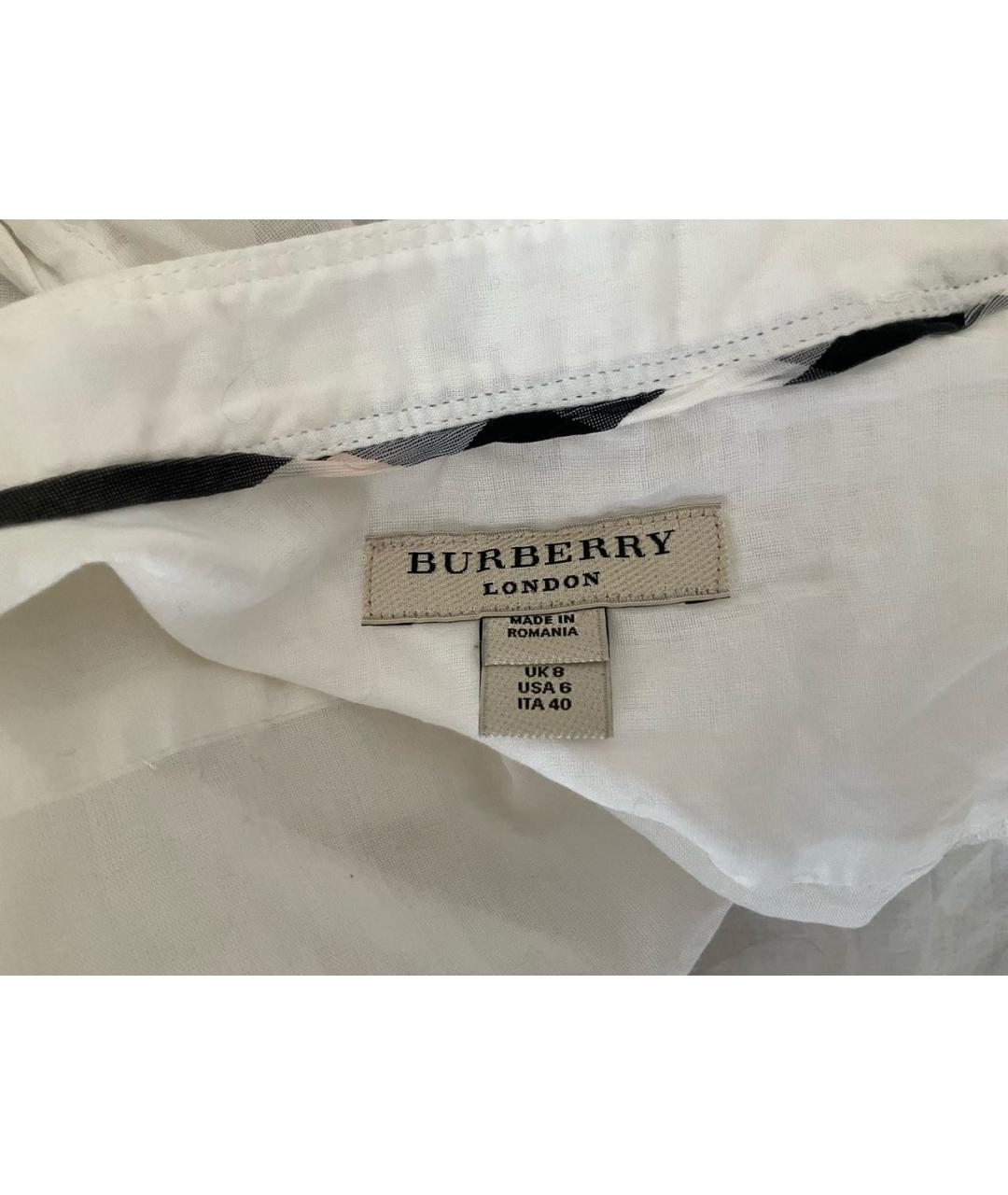 BURBERRY Белая хлопковая блузы, фото 4