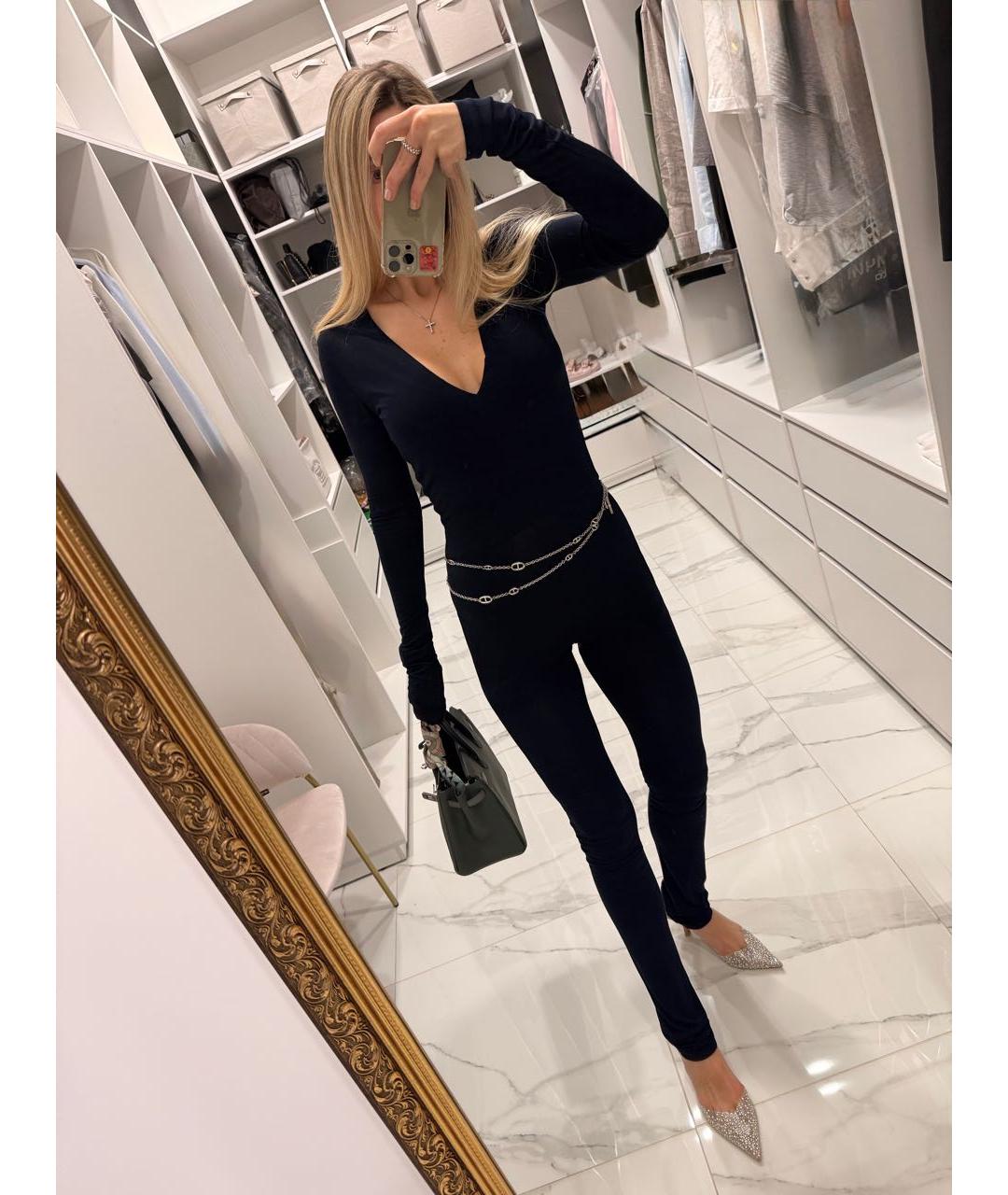 BALMAIN Темно-синий вискозный комбинезон, фото 2