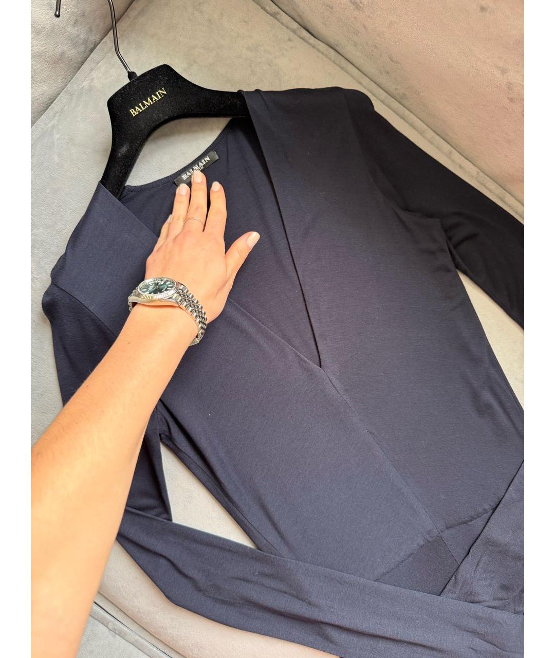 BALMAIN Темно-синий вискозный комбинезон, фото 6