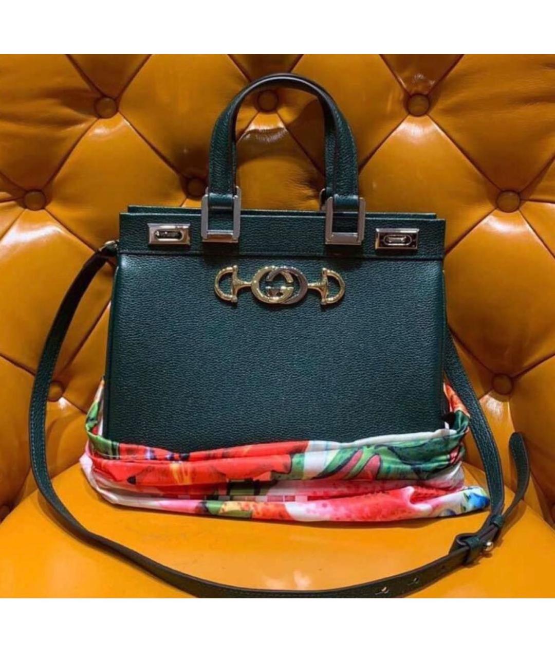 GUCCI Зеленая кожаная сумка тоут, фото 8