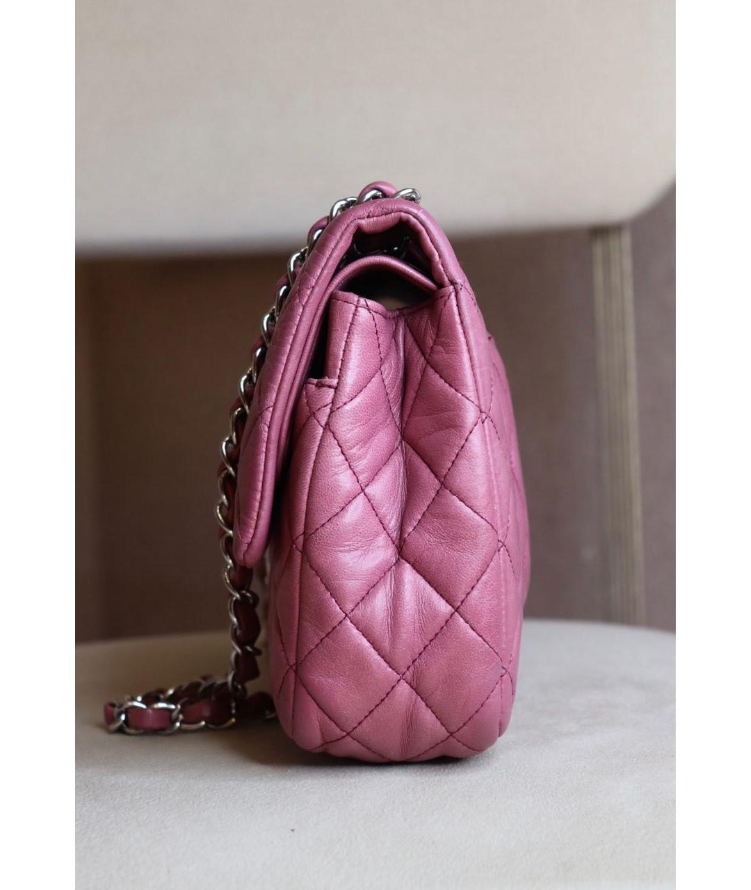 CHANEL Коралловая кожаная сумка через плечо, фото 4