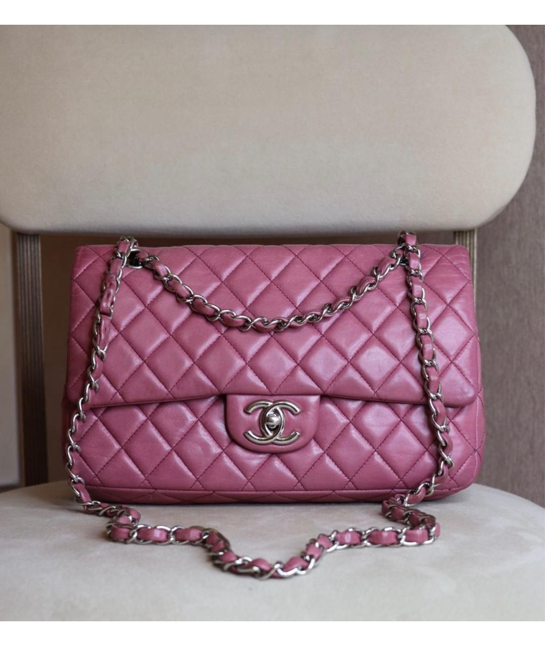 CHANEL Коралловая кожаная сумка через плечо, фото 9