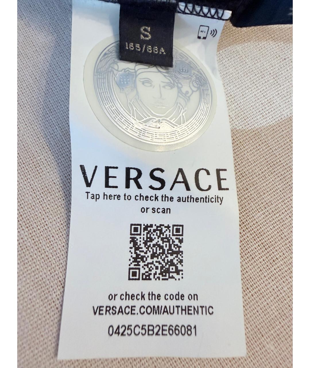 VERSACE Черная хлопковая футболка, фото 5