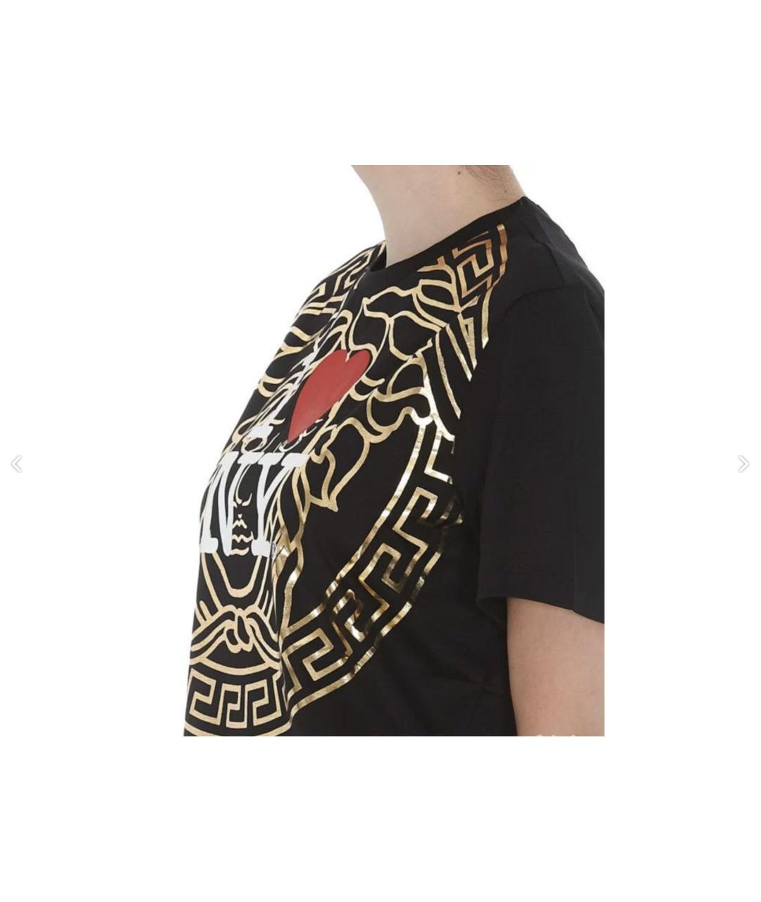 VERSACE Черная хлопковая футболка, фото 8