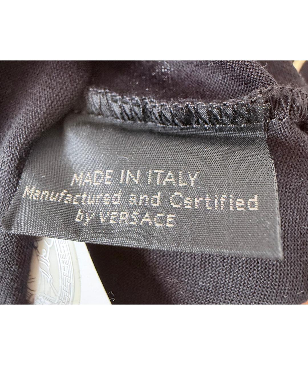VERSACE Черная хлопковая футболка, фото 6