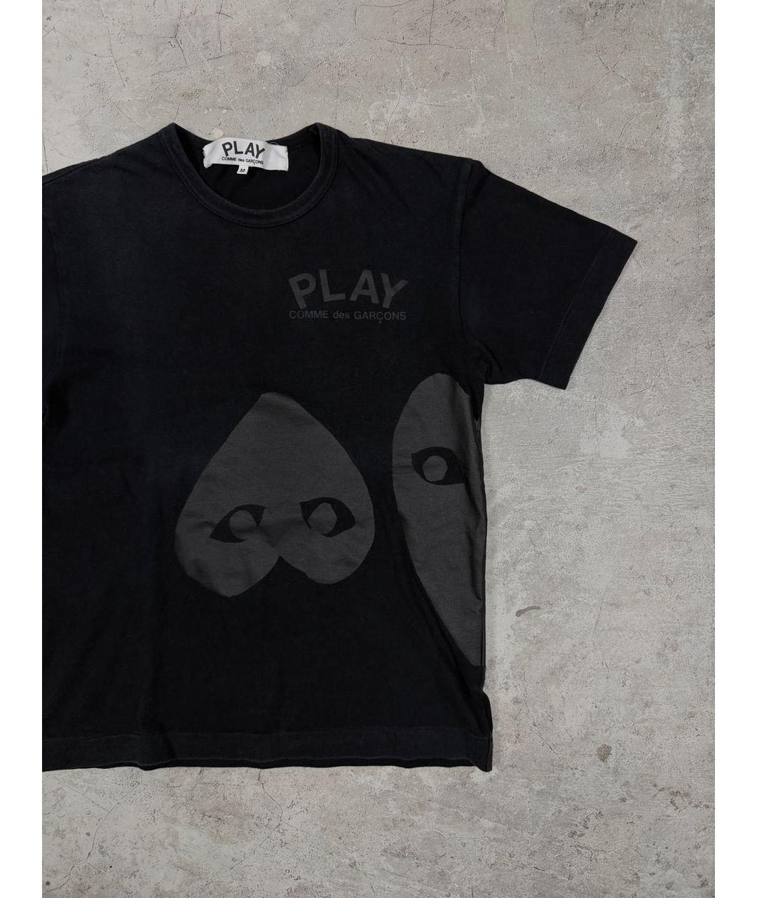 COMME DES GARÇONS PLAY Черная хлопковая футболка, фото 2