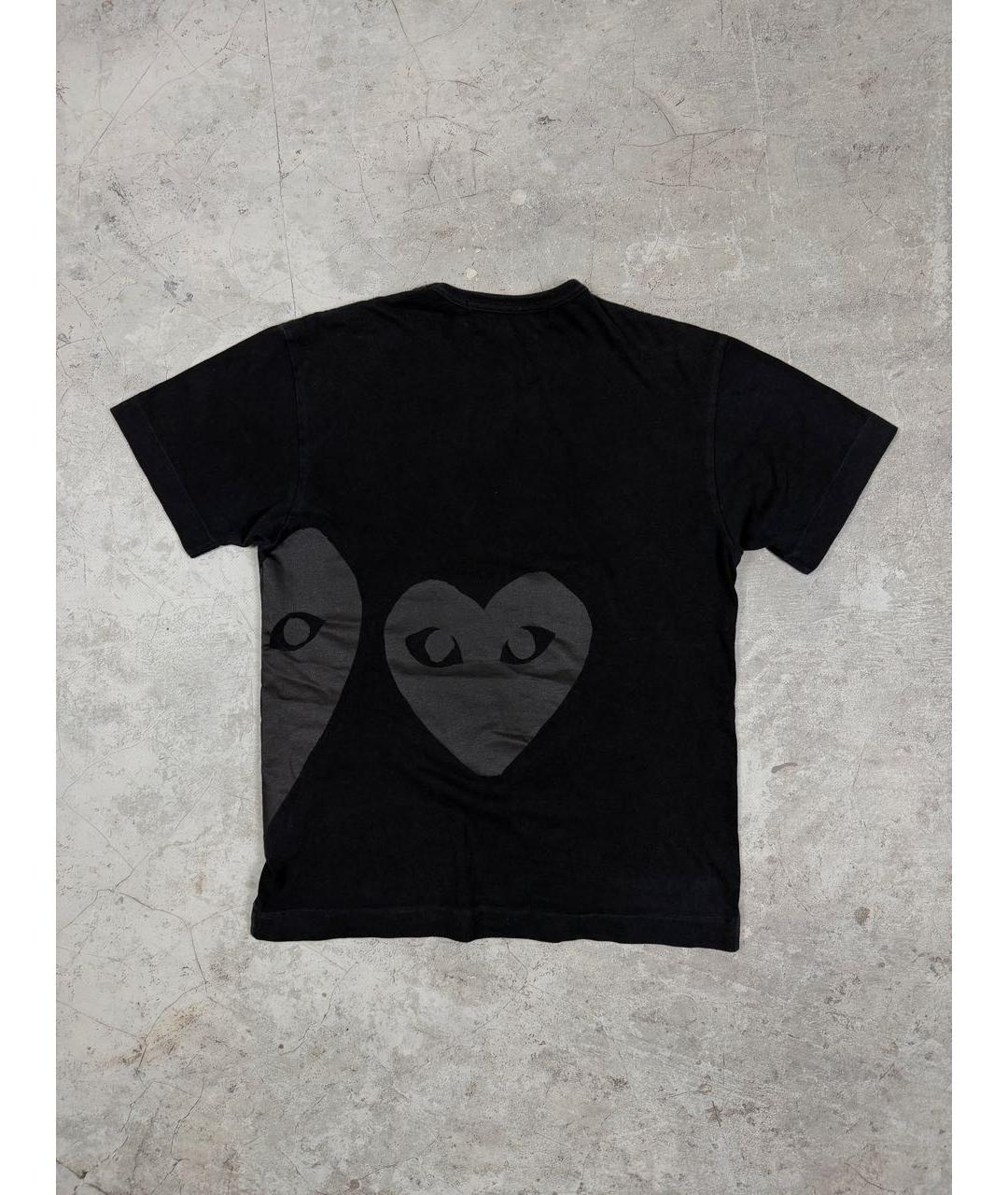 COMME DES GARÇONS PLAY Черная хлопковая футболка, фото 5