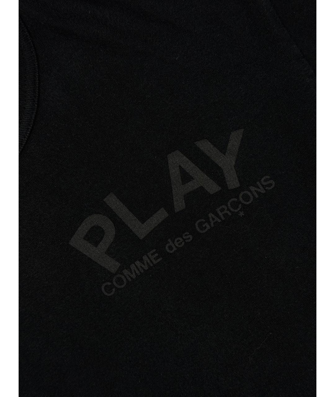 COMME DES GARÇONS PLAY Черная хлопковая футболка, фото 3