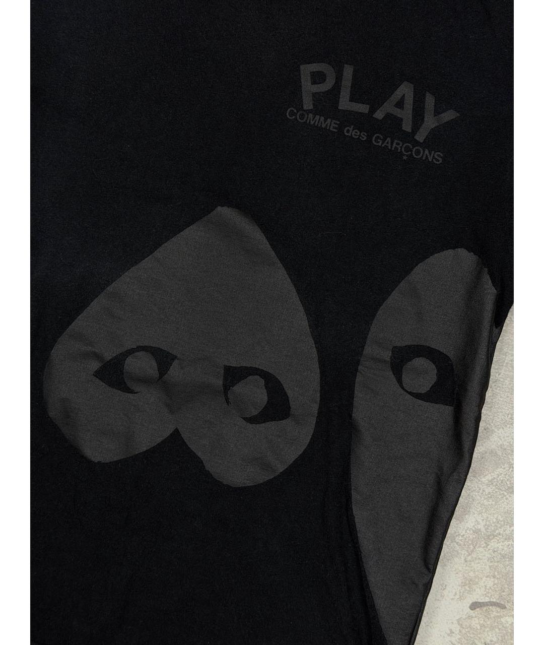 COMME DES GARÇONS PLAY Черная хлопковая футболка, фото 6