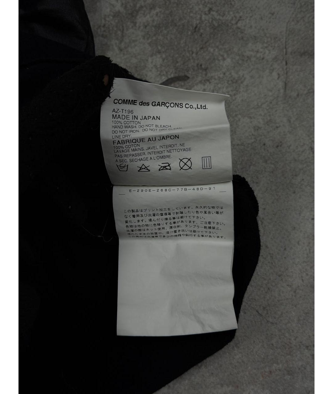 COMME DES GARÇONS PLAY Черная хлопковая футболка, фото 8