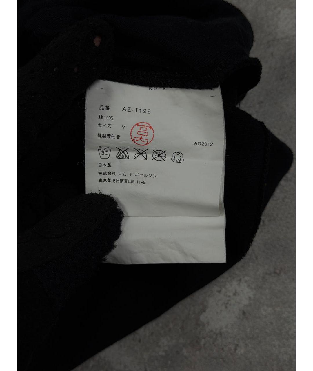 COMME DES GARÇONS PLAY Черная хлопковая футболка, фото 7