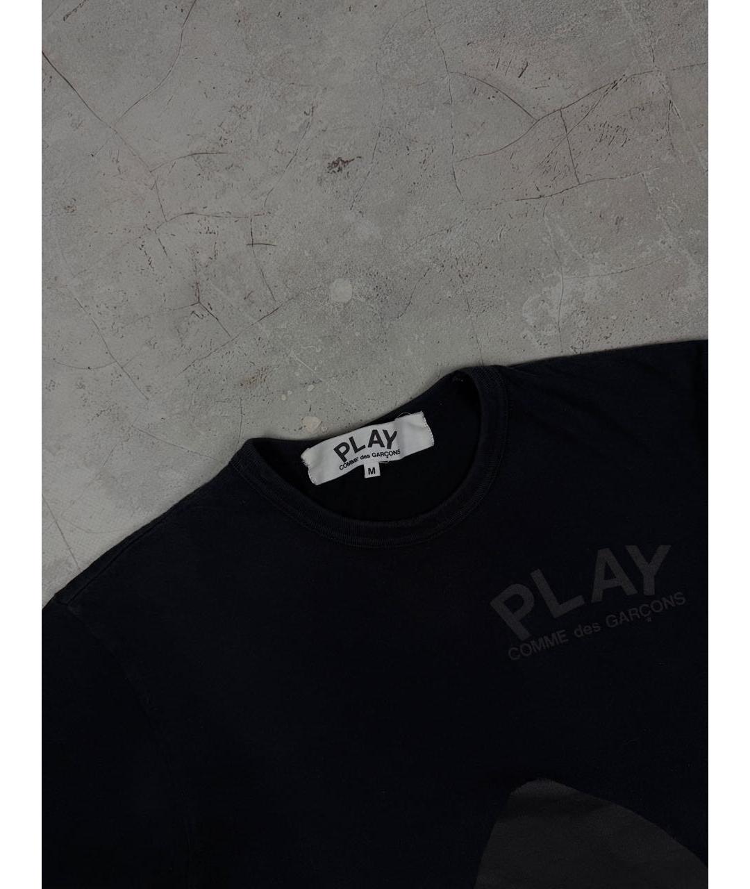 COMME DES GARÇONS PLAY Черная хлопковая футболка, фото 4