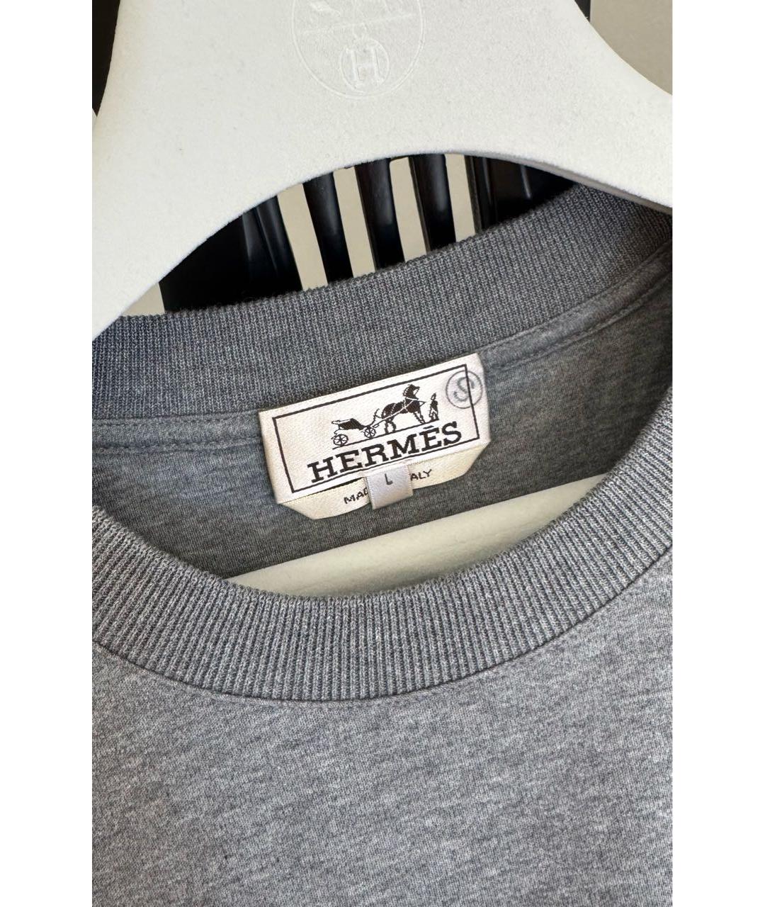 HERMES Серая футболка, фото 4